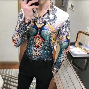 Men's Royal Printed Shirt-02